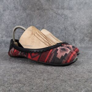 The Sak Shoes Womens 7 Ballet Flats Fashion Slip On Casual Woven Textile Leather